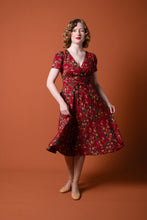 Load image into Gallery viewer, Elise Design Fiorella Corset Dress Red/Mustard Floral
