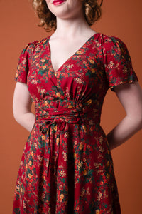 Elise Design Fiorella Corset Dress Red/Mustard Floral