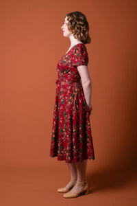 Elise Design Fiorella Corset Dress Red/Mustard Floral