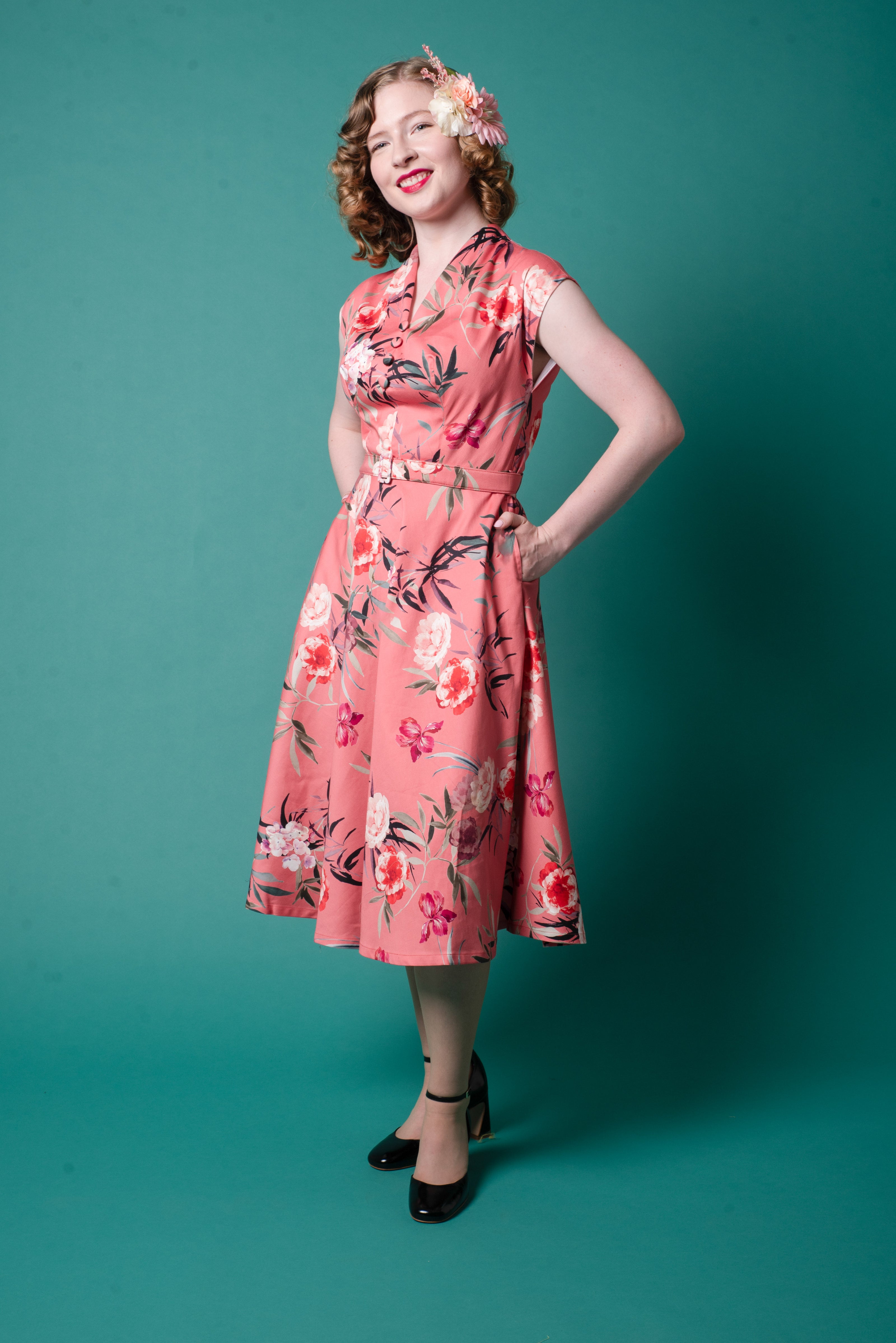 Elise Design May Vintage Dress Floral Pink