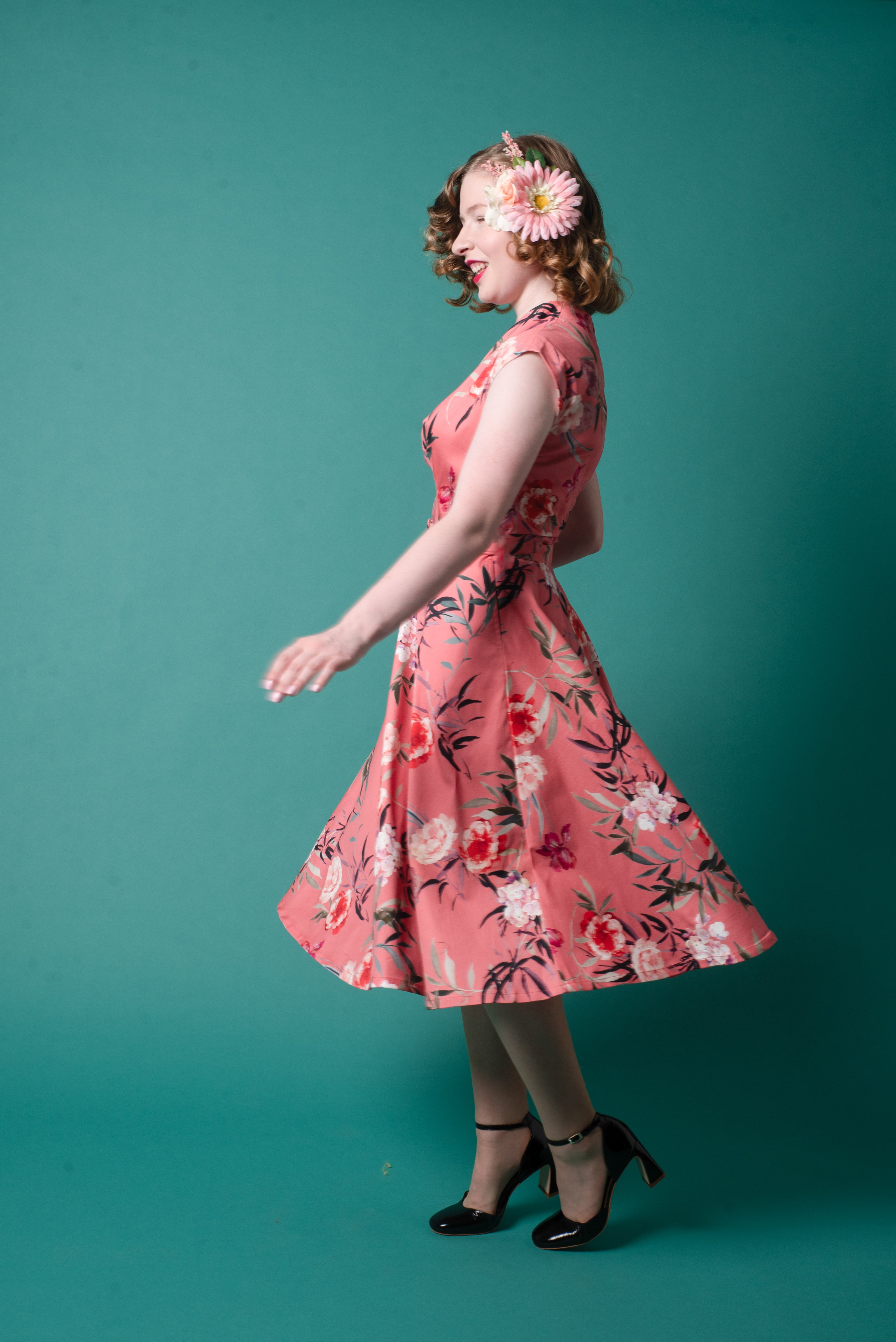 Elise Design May Vintage Dress Floral Pink
