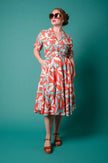 Elise Design Philippa Dress Orange/Blue Tropical