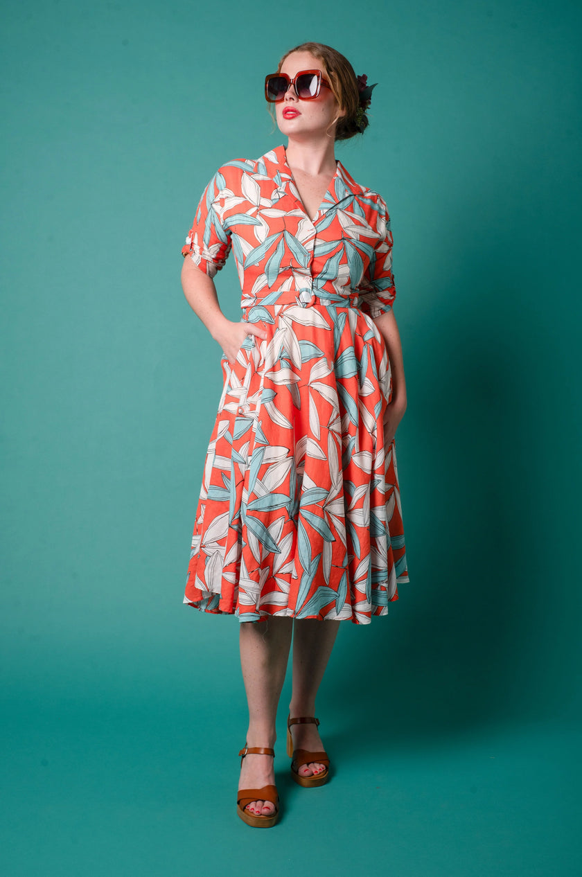 Elise Design Philippa Dress Orange/Blue Tropical