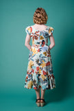Elise Design Astrid Linen Dress Cream/Blue