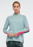 Zaket & Plover Intarsia Funnel Neck Seashore