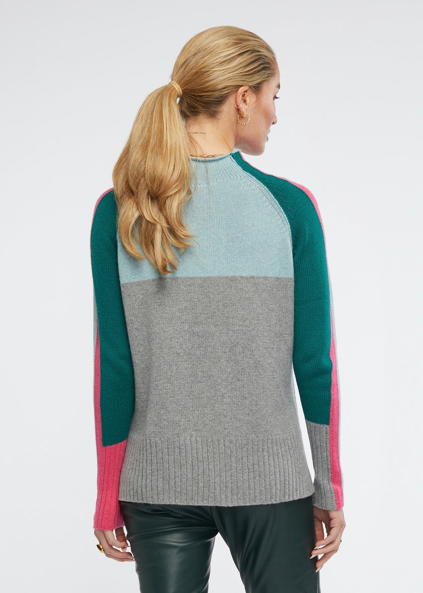 Zaket & Plover Intarsia Funnel Neck Seashore