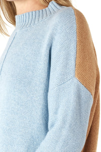 Zaket & Plover Colour Block Trim Jumper Mist