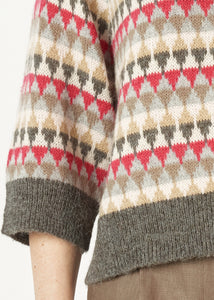 Zaket & Plover Mohair Fairisle Jumper Charcoal