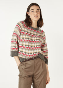 Zaket & Plover Mohair Fairisle Jumper Charcoal