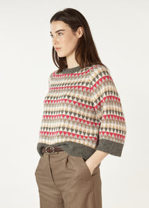 Zaket & Plover Mohair Fairisle Jumper Charcoal