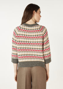 Zaket & Plover Mohair Fairisle Jumper Charcoal