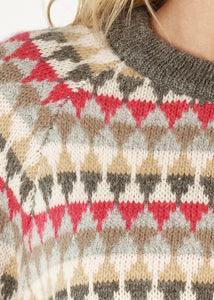 Zaket & Plover Mohair Fairisle Jumper Charcoal