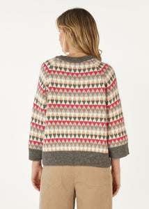 Zaket & Plover Mohair Fairisle Jumper Charcoal