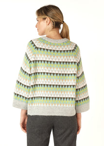 Zaket & Plover Mohair Fairisle Jumper Marl