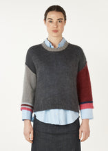 Load image into Gallery viewer, Zaket &amp; Plover Mohair Colour Block Jumper Charcoal
