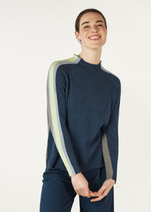 Zaket & Plover Contrast Funnel Neck Denim