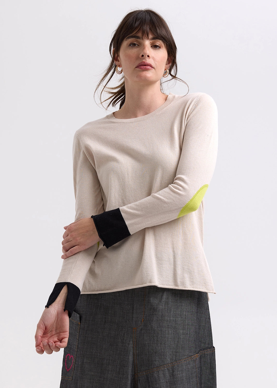 Zaket & Plover Elbow Patch Jumper Canvas