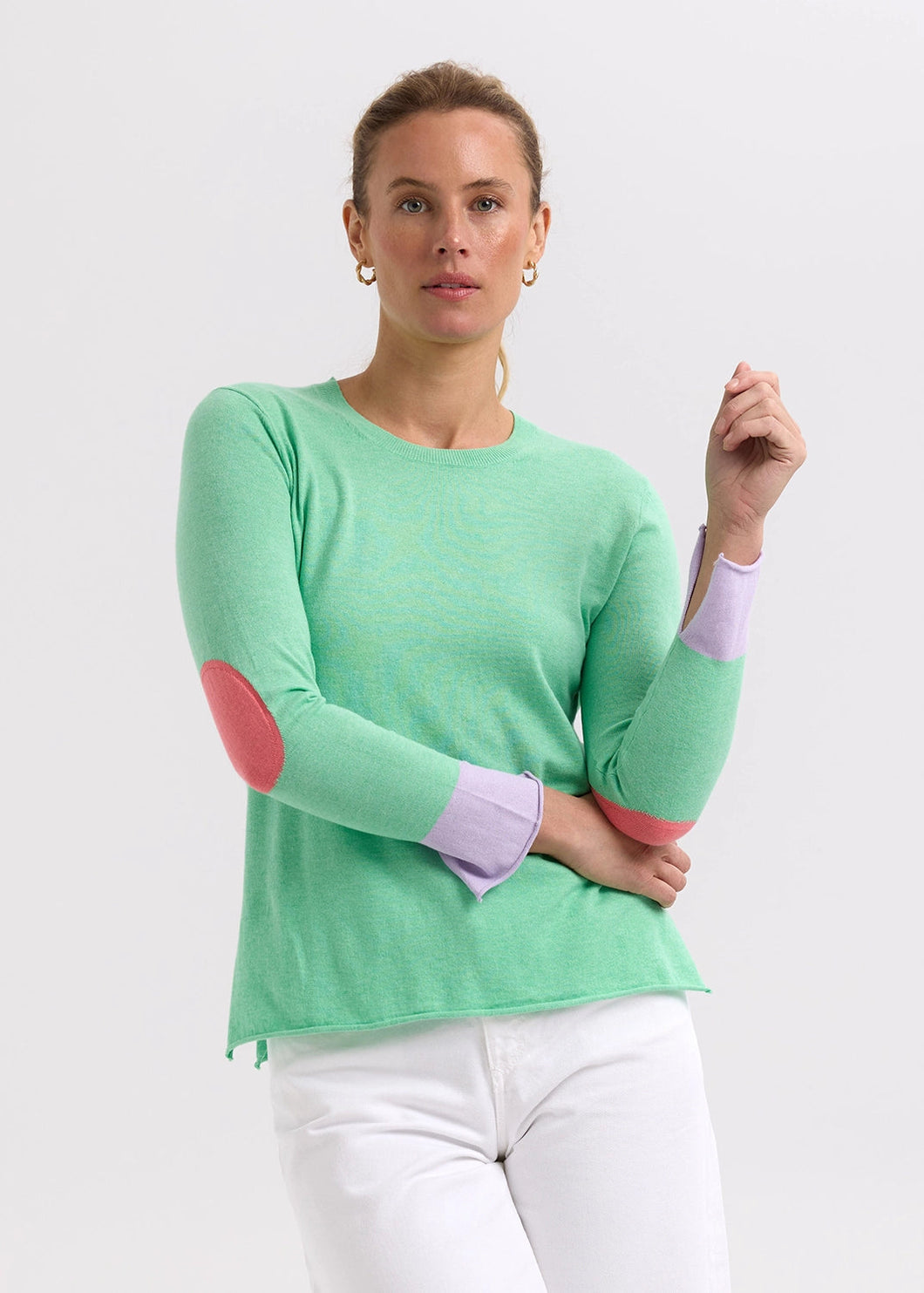 Zaket & Plover Elbow Patch Jumper Spearmint