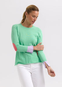 Zaket & Plover Elbow Patch Jumper Spearmint