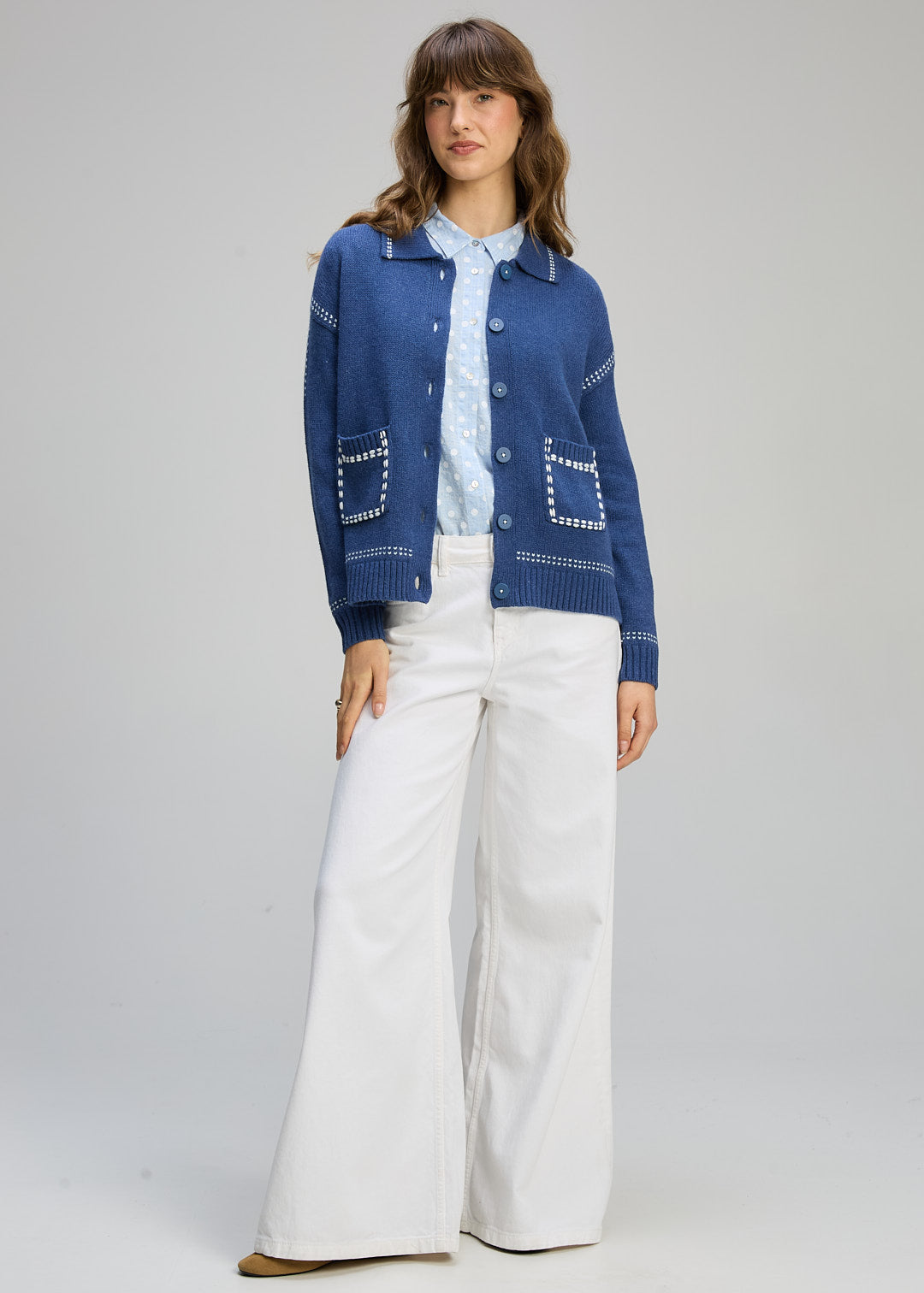 Zaket & Plover Tailored Cardi Indigo
