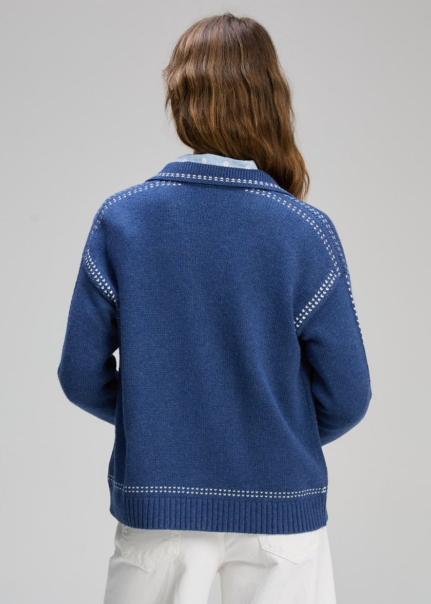 Zaket & Plover Tailored Cardi Indigo