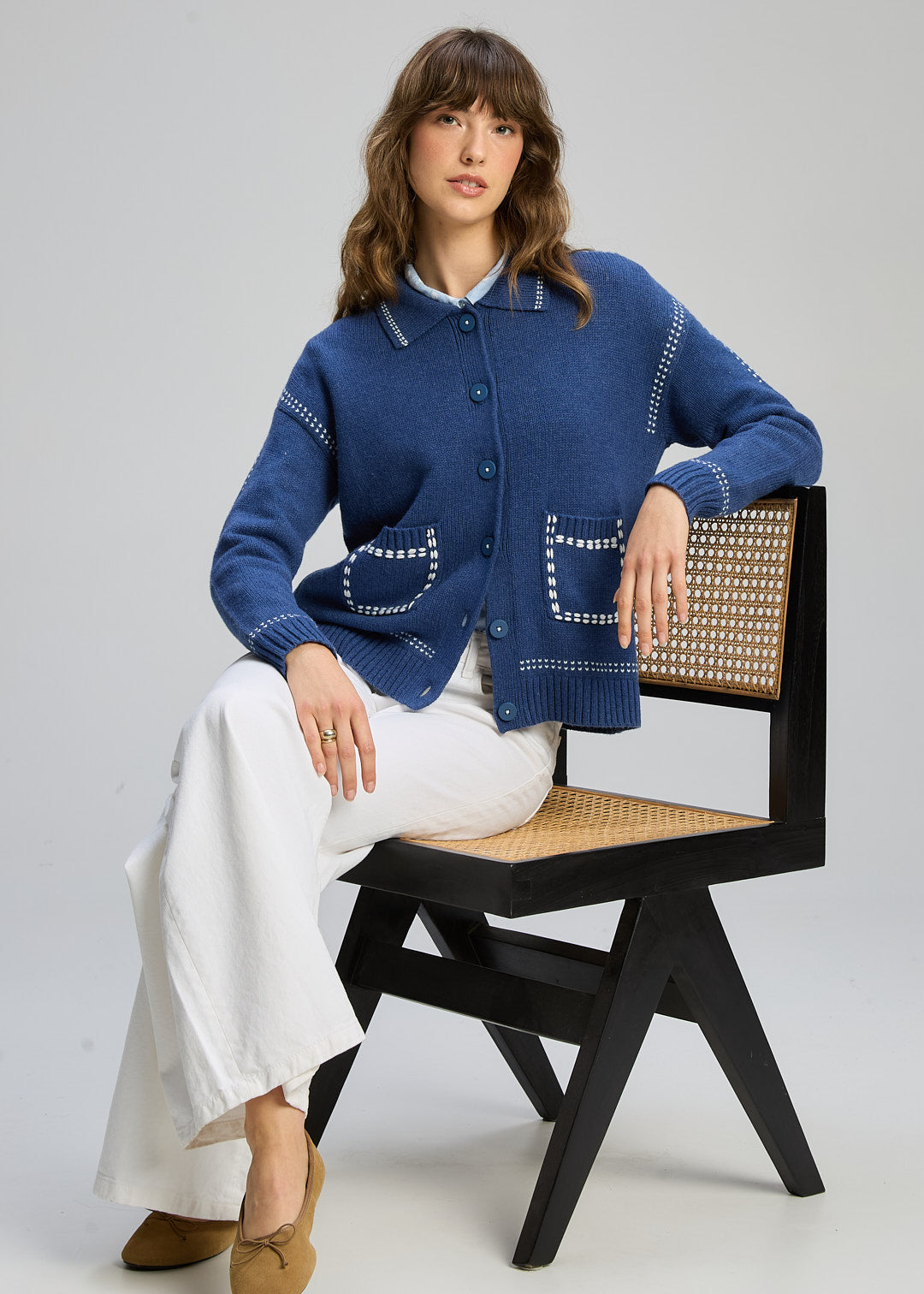 Zaket & Plover Tailored Cardi Indigo