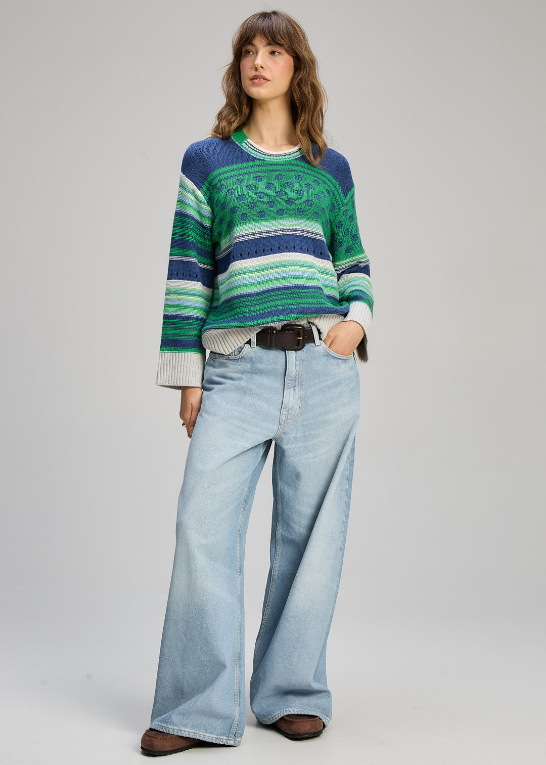Zaket & Plover Stripe Pop Jumper Parsley