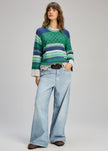 Zaket & Plover Stripe Pop Jumper Parsley