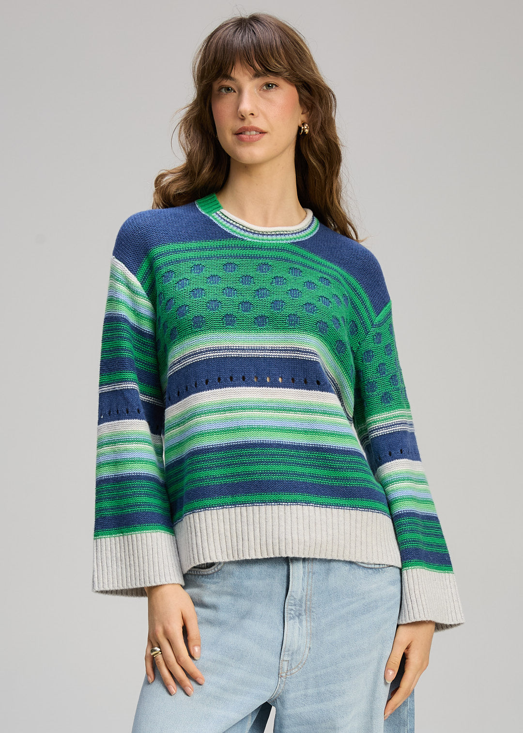 Zaket & Plover Stripe Pop Jumper Parsley