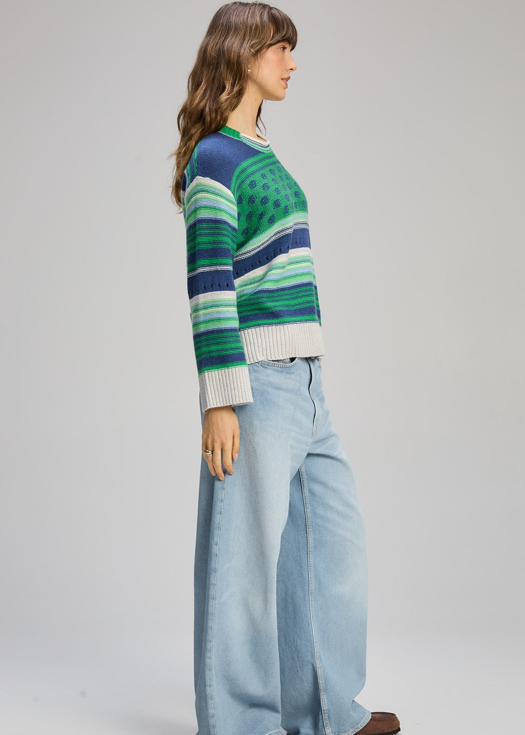 Zaket & Plover Stripe Pop Jumper Parsley