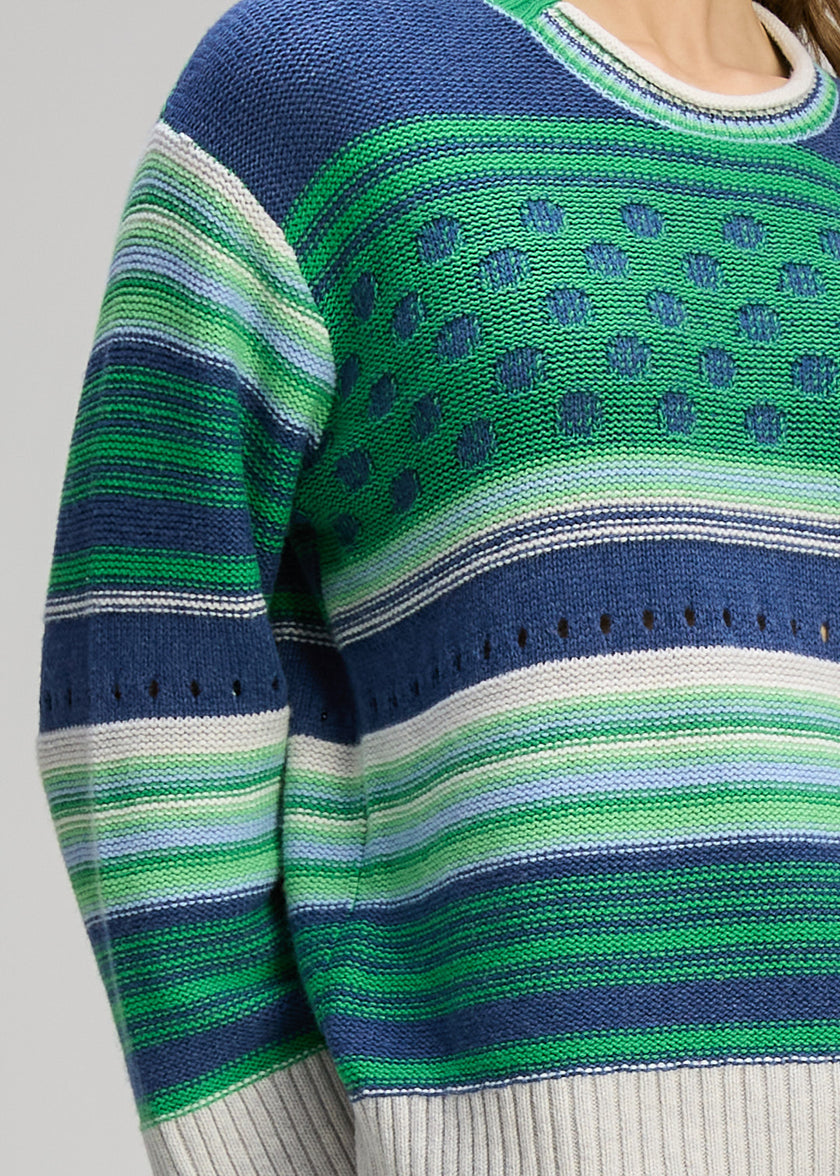 Zaket & Plover Stripe Pop Jumper Parsley