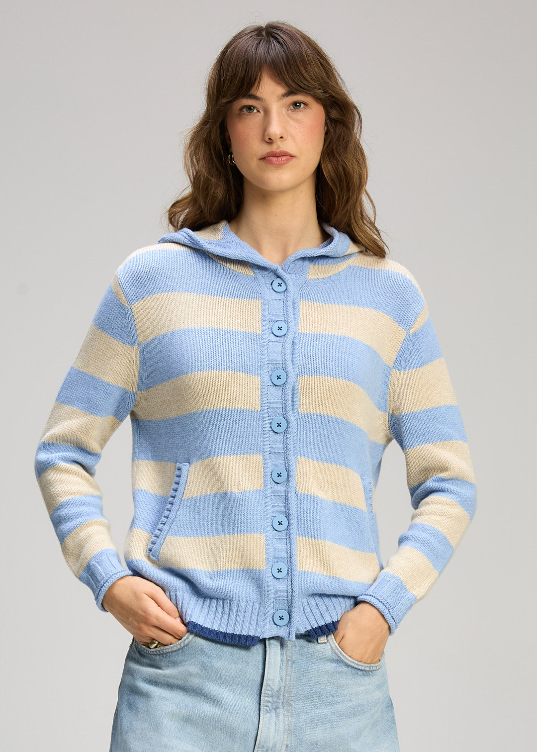Zaket & Plover Easy Stripes Hoodie Haze