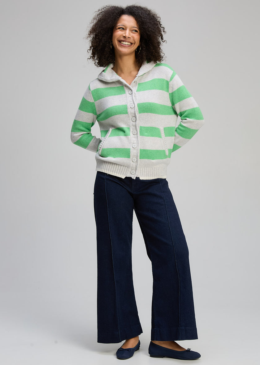 Zaket & Plover Easy Stripes Hoodie Mercury