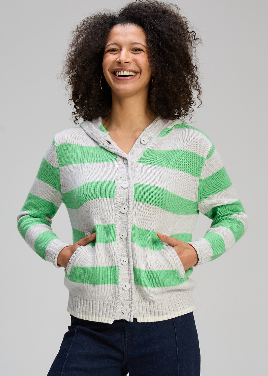 Zaket & Plover Easy Stripes Hoodie Mercury