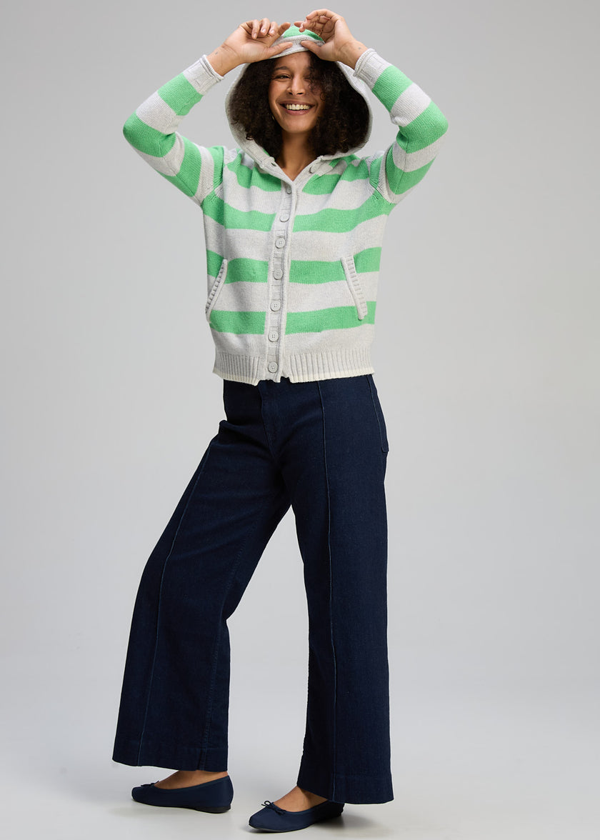 Zaket & Plover Easy Stripes Hoodie Mercury