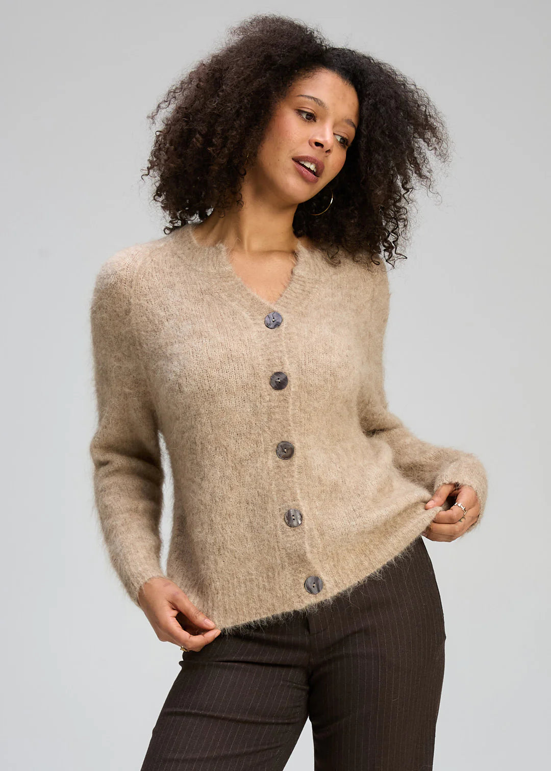 Zaket & Plover Alpaca Cardi Bark