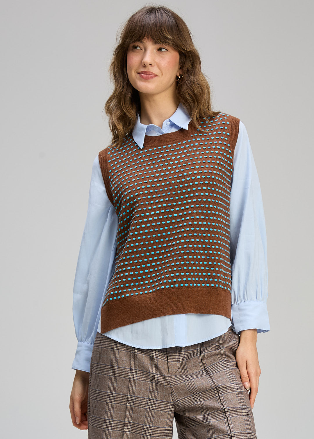 Zaket & Plover Textured Tank Coffee