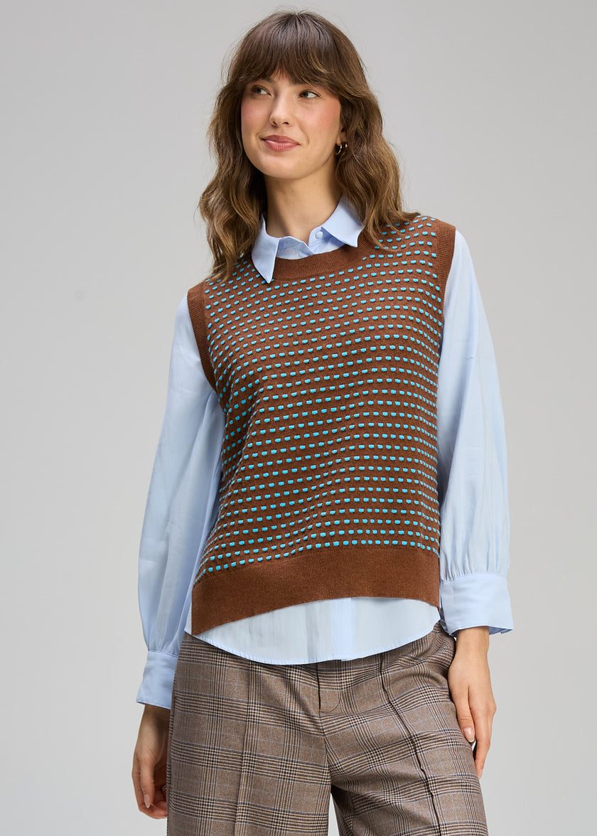 Zaket & Plover Textured Tank Coffee