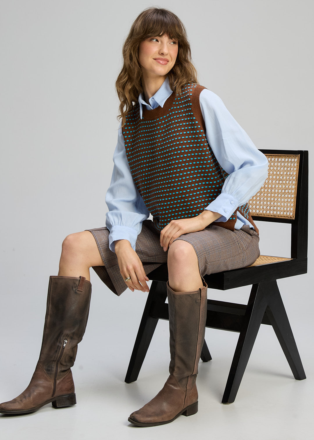 Zaket & Plover Textured Tank Coffee