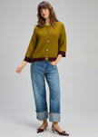 Zaket & Plover Kid Mohair Cardi Chartreuse