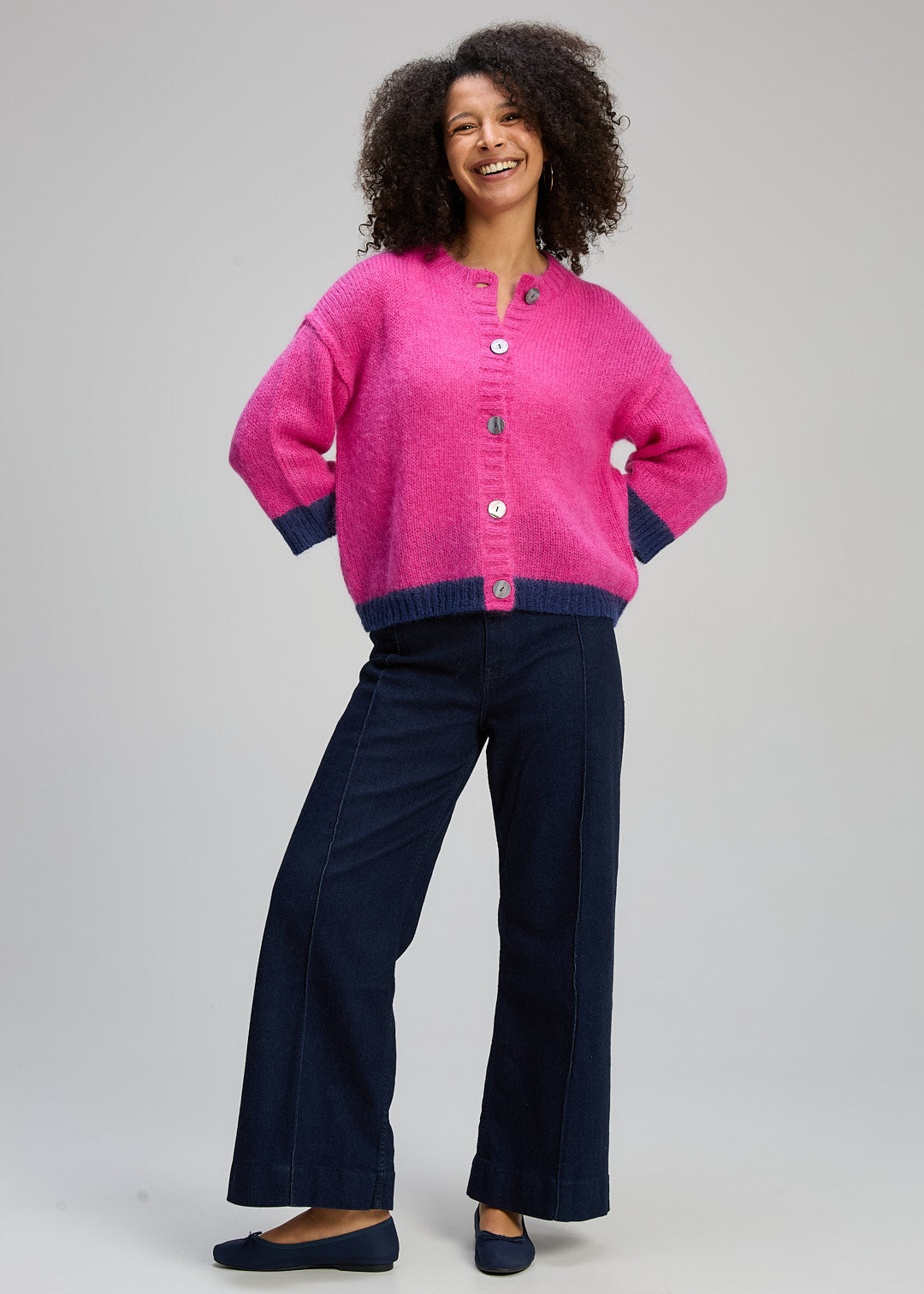 Zaket & Plover Kid Mohair Cardi Magenta
