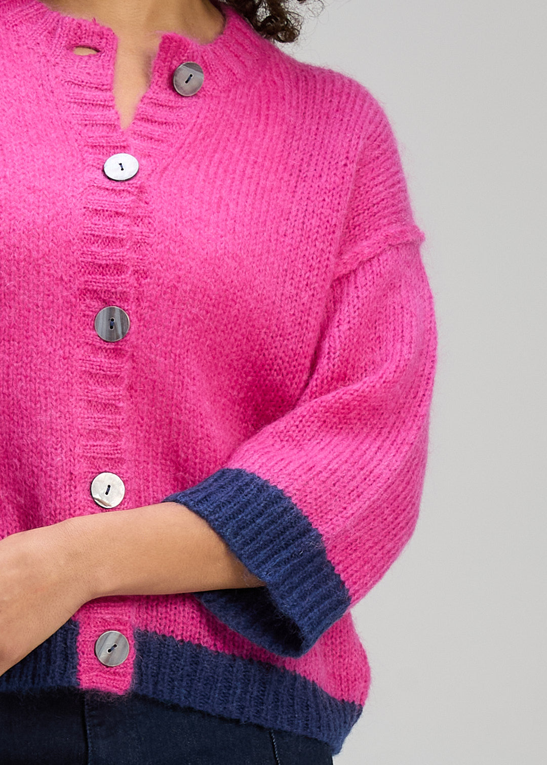 Zaket & Plover Kid Mohair Cardi Magenta