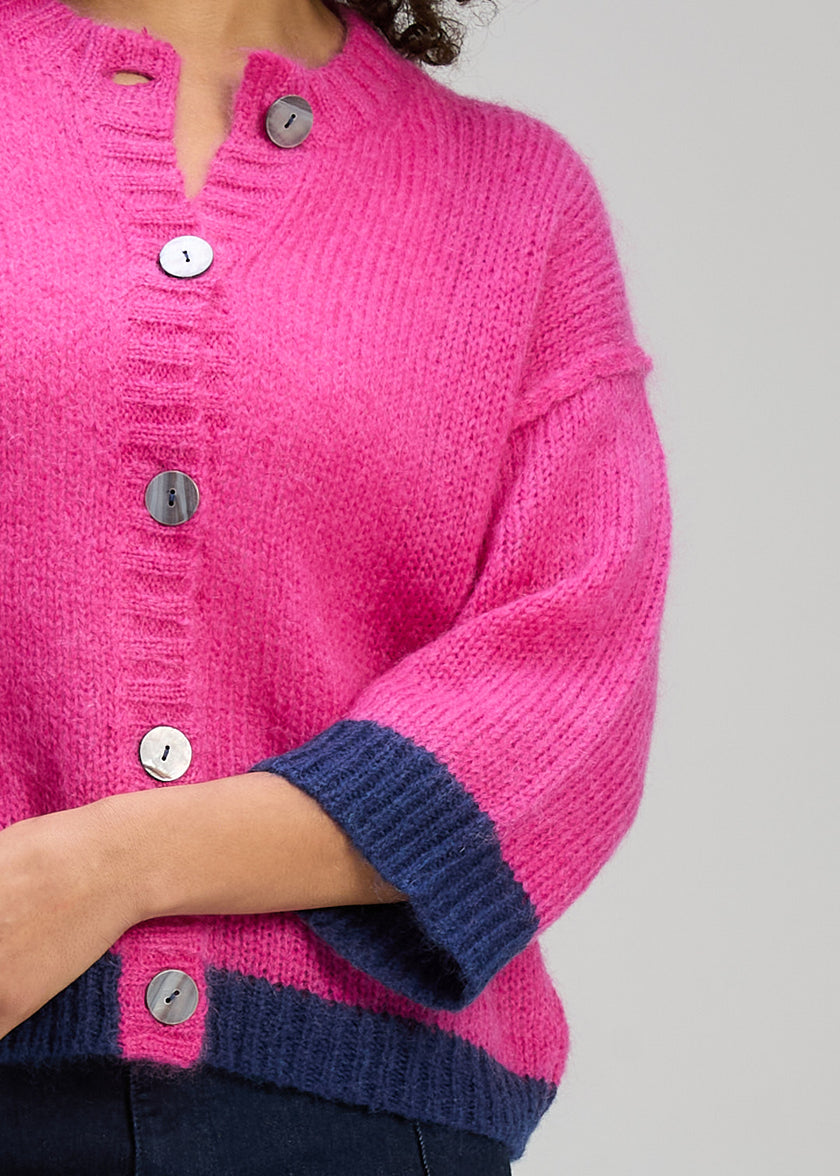Zaket & Plover Kid Mohair Cardi Magenta