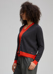 Zaket & Plover Essential V Neck Cardi Charcoal