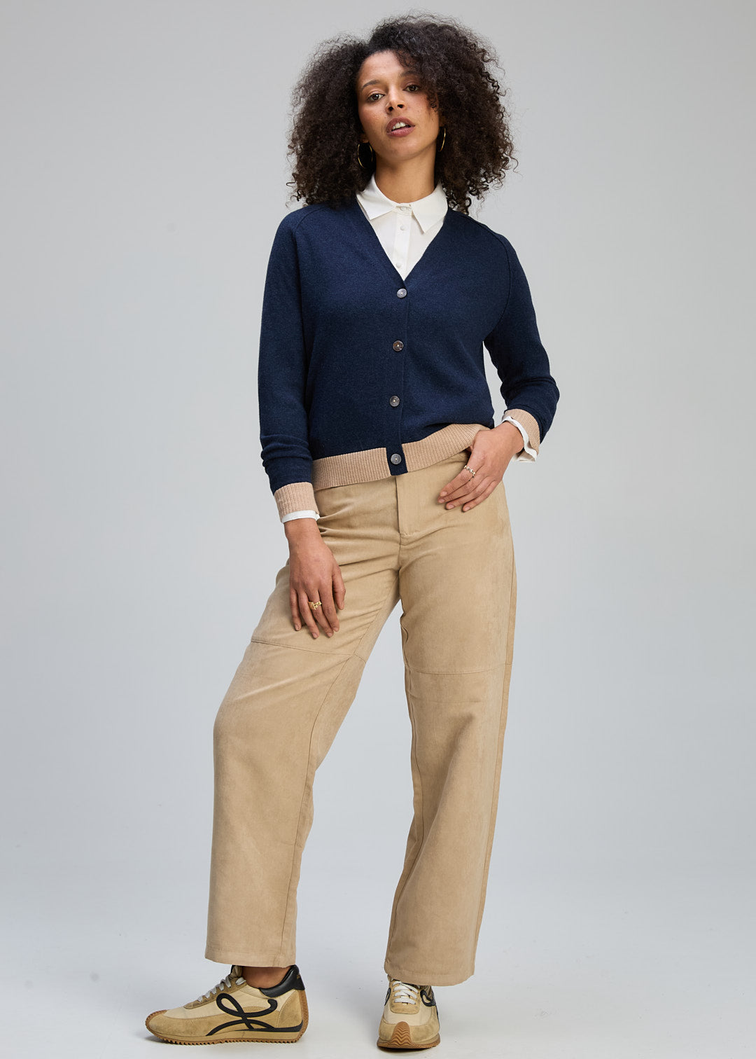 Zaket & Plover Essential V Neck Cardi Dk Denim