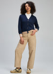 Zaket & Plover Essential V Neck Cardi Dk Denim