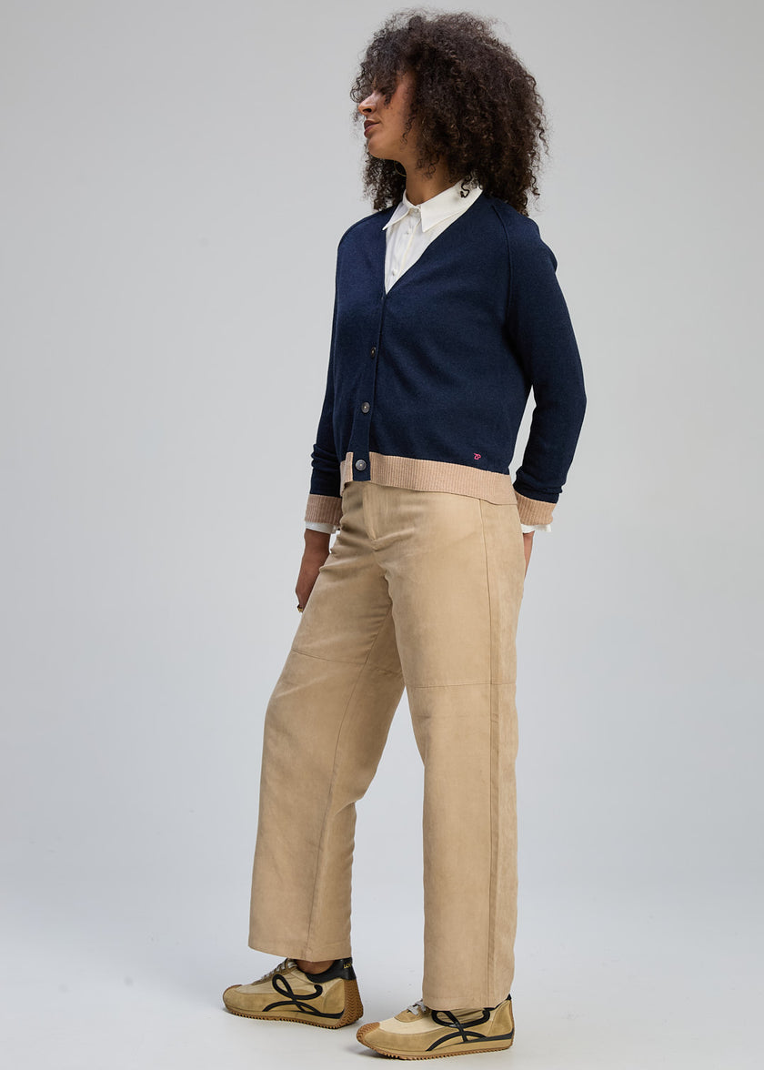 Zaket & Plover Essential V Neck Cardi Dk Denim