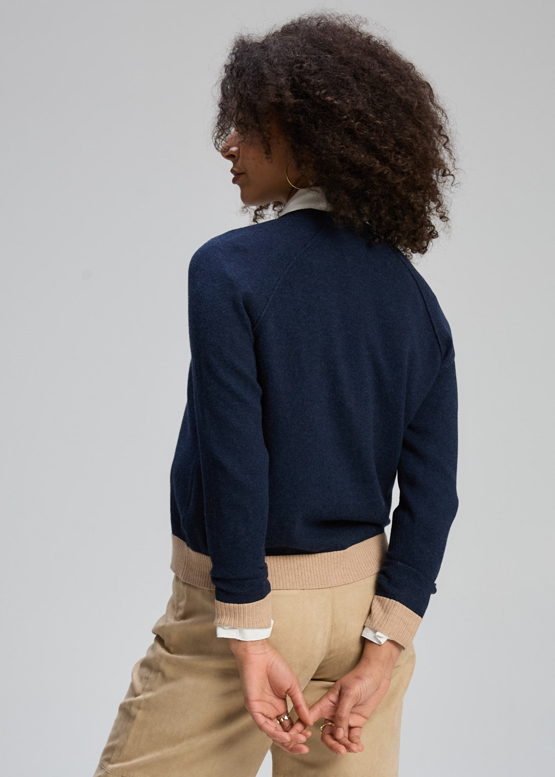 Zaket & Plover Essential V Neck Cardi Dk Denim