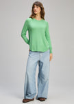 Zaket & Plover Essential Rounded Bottom Jumper Basil