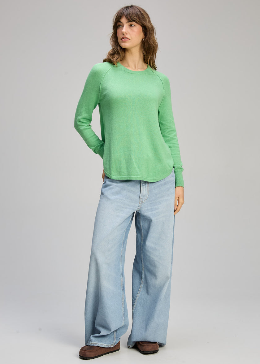 Zaket & Plover Essential Rounded Bottom Jumper Basil